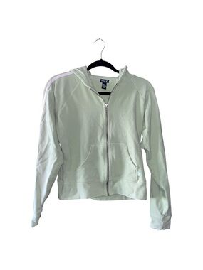 Y2K Lime Green Cotton Cropped Zip Up Hoodie